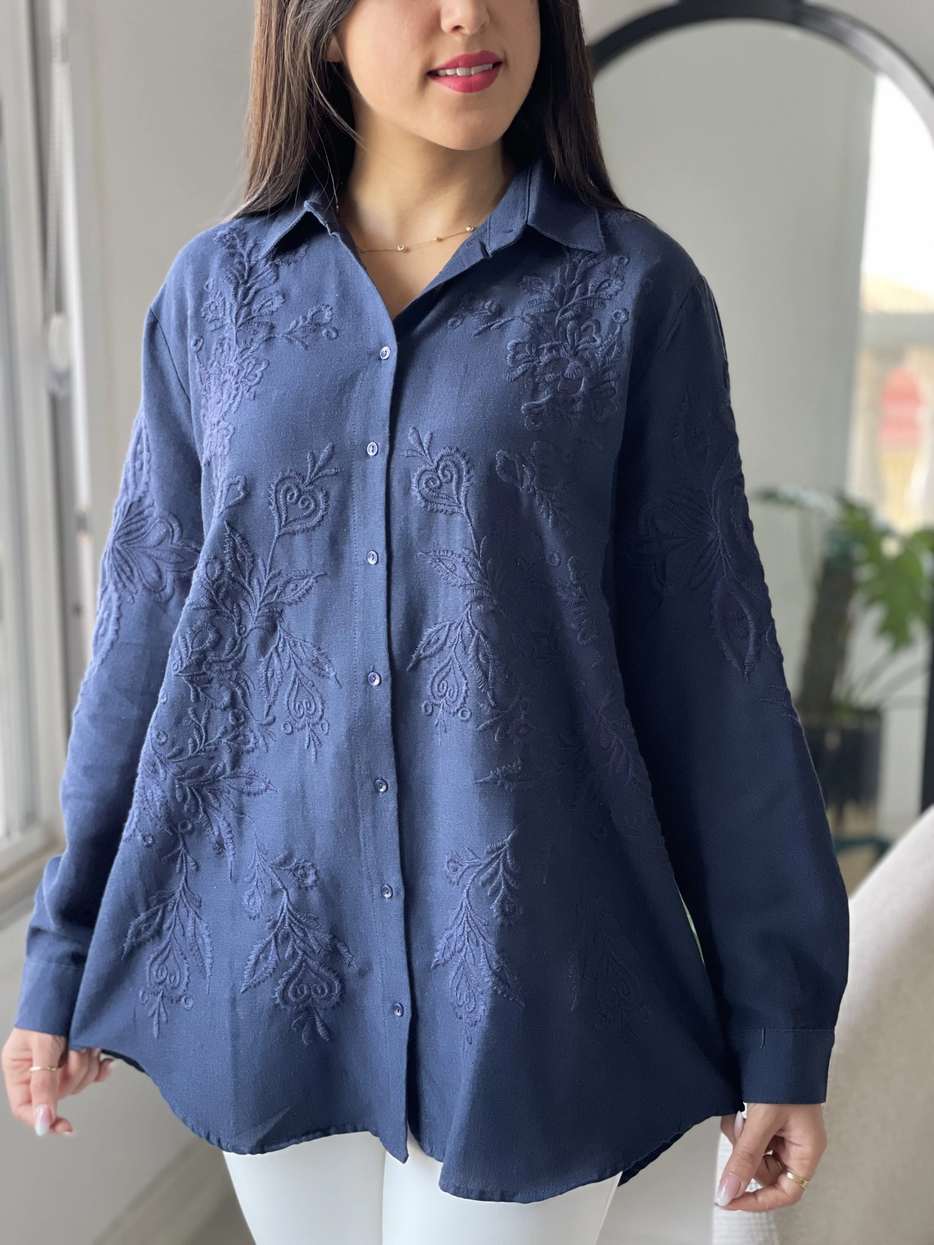 شومیز لینن اورجینال ترک طرح ساریس